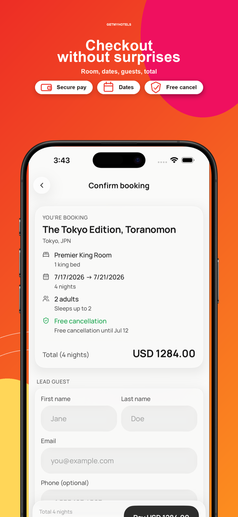 Clear checkout
